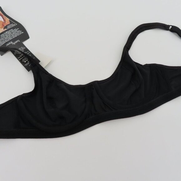 Vintage Barely There 36B Style 4328 Solid Black Underwire Microfiber Bra NEW NWT - Picture 9 of 15